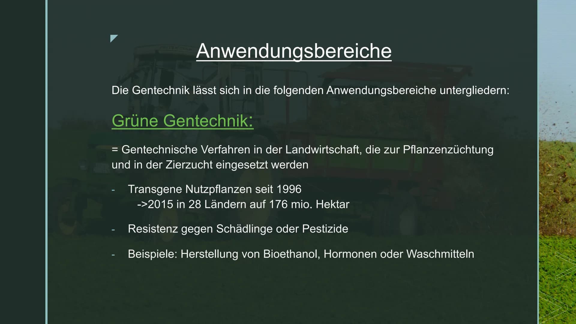 Gentechnik
Dürfen wir, was wir können?
D ■
■
■
Gliederung
Definition Gentechnik
Anwendungsbereiche & Beispiele
Genetische Grundoperationen
V