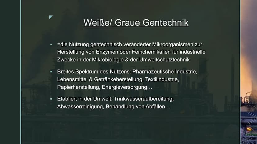 Gentechnik
Dürfen wir, was wir können?
D ■
■
■
Gliederung
Definition Gentechnik
Anwendungsbereiche & Beispiele
Genetische Grundoperationen
V