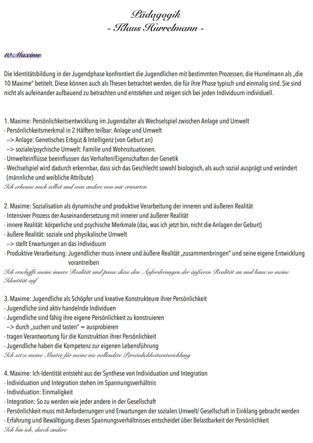 Pädagogik
- Klaus Hurrelmann -
Entwicklungsaufgaben im Jugendalter
Gesellschaftliche und kulturelle Erwartungen werden den Individuen von au