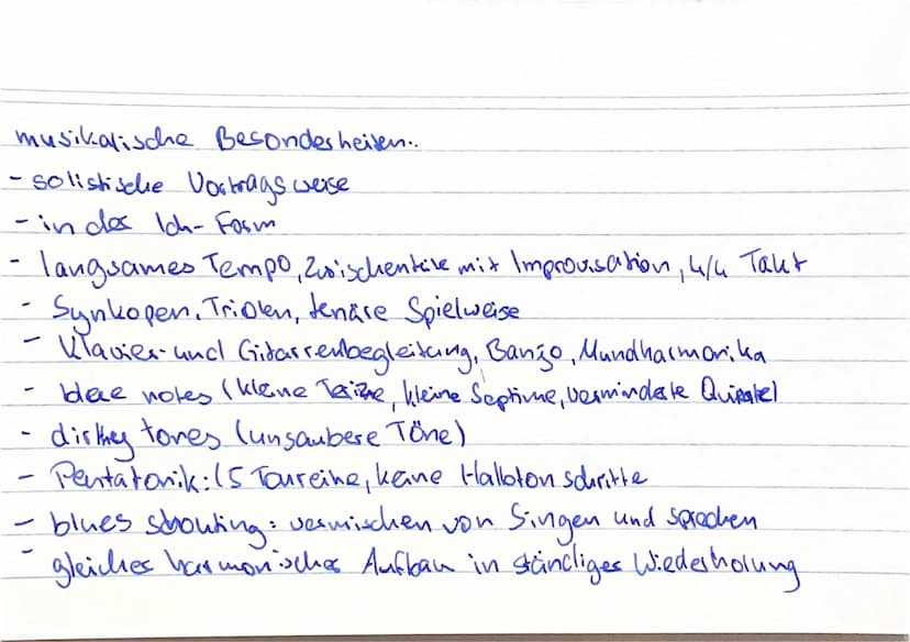 Worksong
allgemein:
- harte Sklavenarbeit z.B Rudern, Baumwoll feldes. Straßen-
und Schienen bau, im Bergwerk, im Haushalt der Weißen
musika