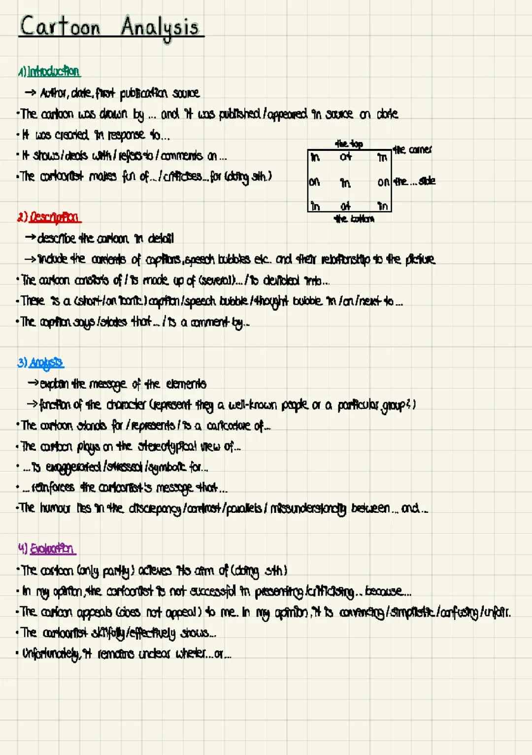 Cartoon Analysis Englisch Klasse 