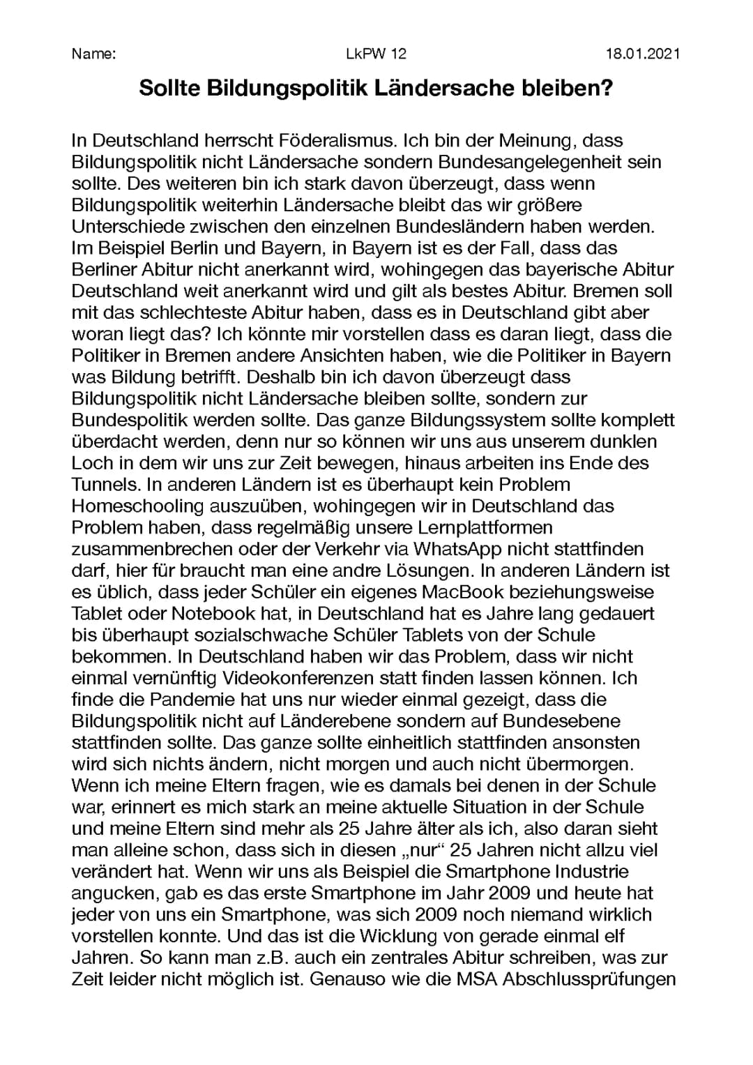 Sollte Bildungspolitik Ländersache bleiben? 