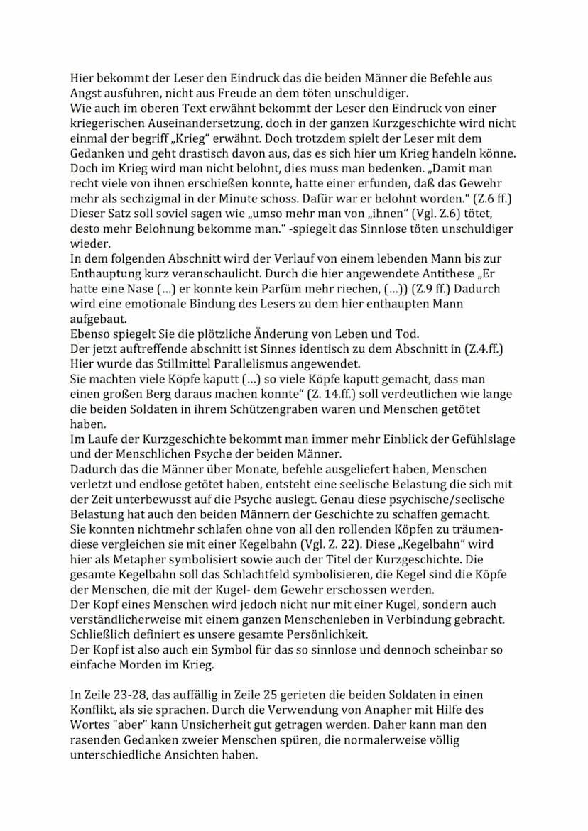 Interpretation, Die Kegelbahn
Die von Wolfgang Borchert geschriebene Kurzgeschichte ,,die Kegelbahn"
erschienen im Jahre 1947, die der sogen