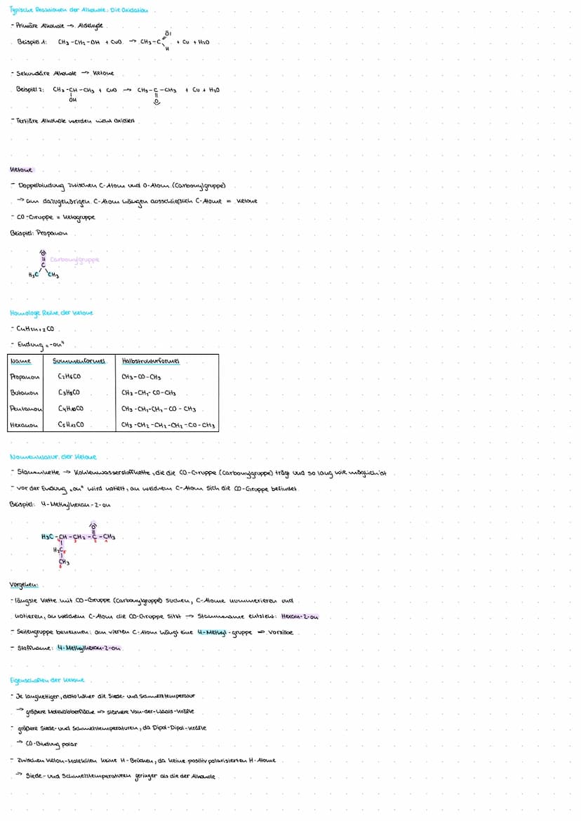 Alcleryde
Kowenwasserstoffgerüst mit Doppelbindung zwischen C-Atom und 0-Atom (Carbonylgruppe)
-am beteiligten C-Atom mindestens ein H-Atom
