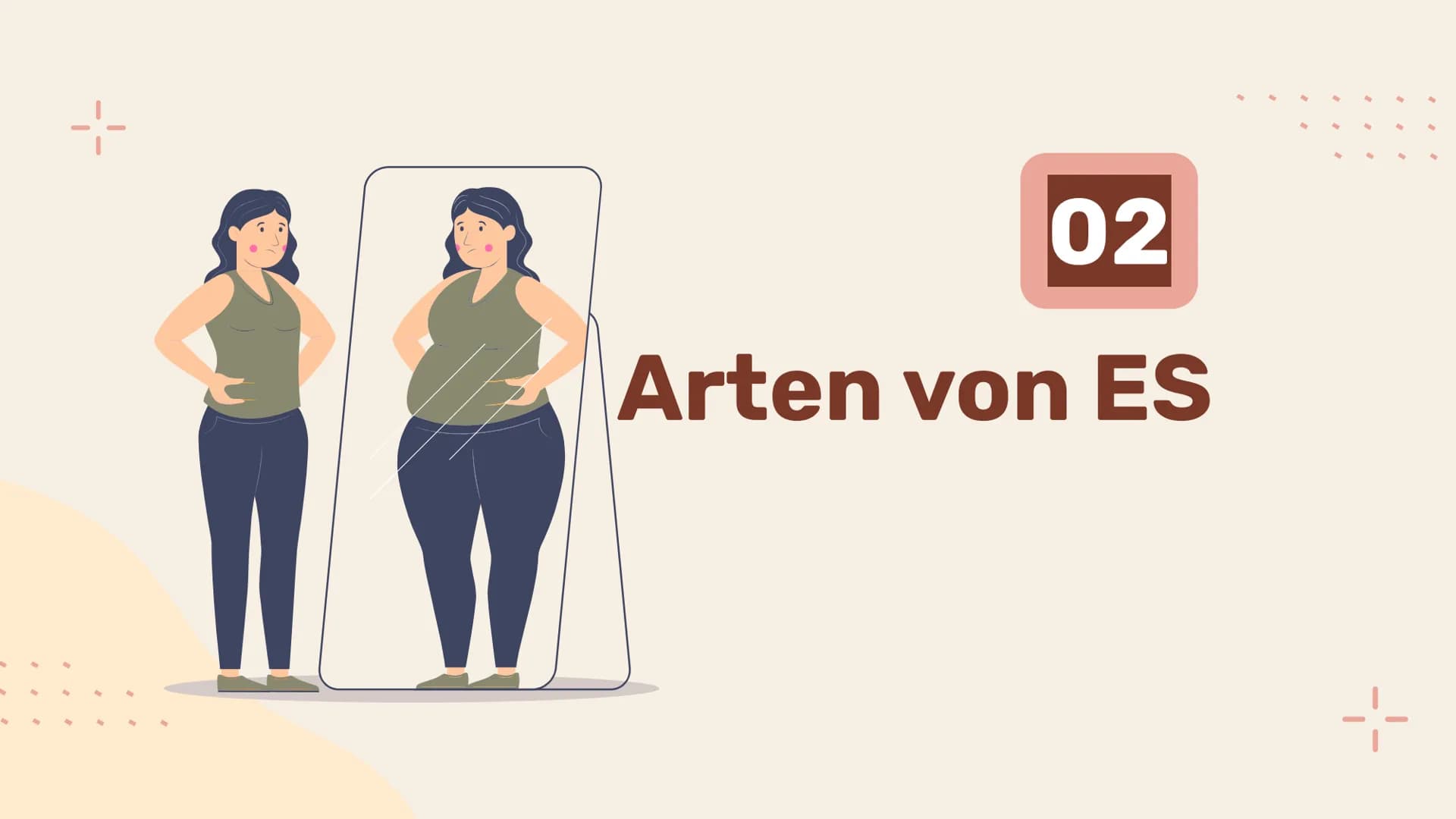Essstörungen
Von: Leni-Melissa Mrzyglod
4- --
1.Einleitung
4.
Inhaltsverzeichnis
Psychoanalyse
2.Arten von
ES
5.Erziehung
3.Einflüsse +
01
E