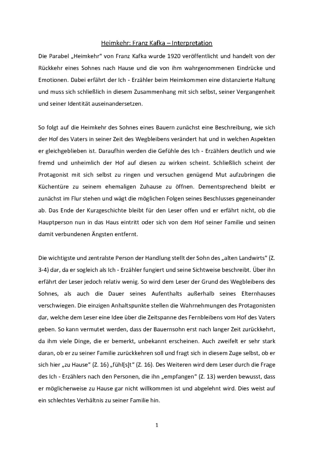 Heimkehr Interpretation 