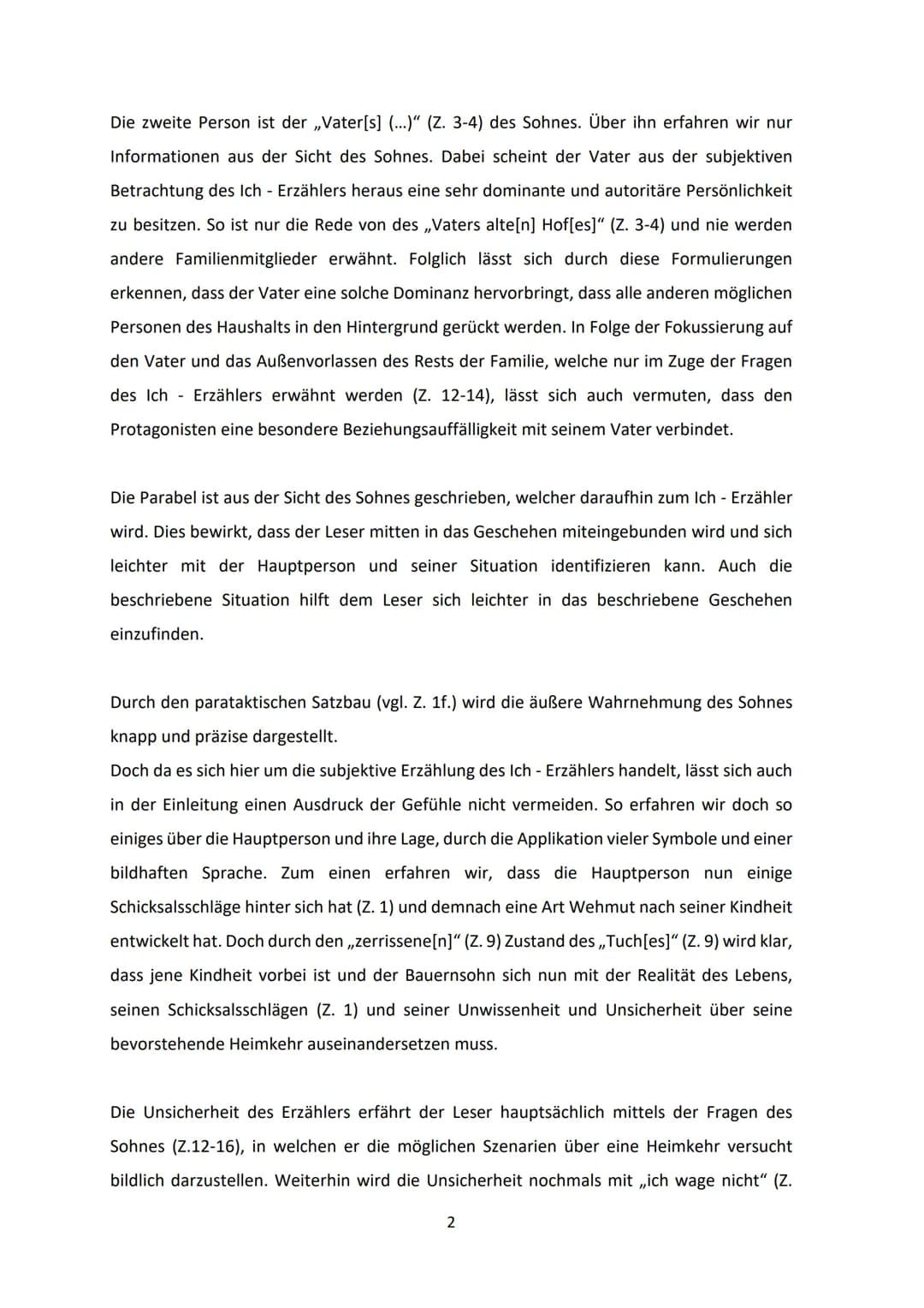 Heimkehr: Franz Kafka - Interpretation
Die Parabel ,,Heimkehr" von Franz Kafka wurde 1920 veröffentlicht und handelt von der
Rückkehr eines 