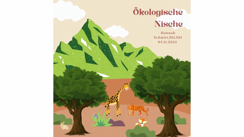 Handout - Ökologische Nische
Hannah Schmitt
Bi_LK_1 - Shf
Ökologische Nische
-> Die Ökologische Nische beschreibt die Gesamtheit der Beziehu