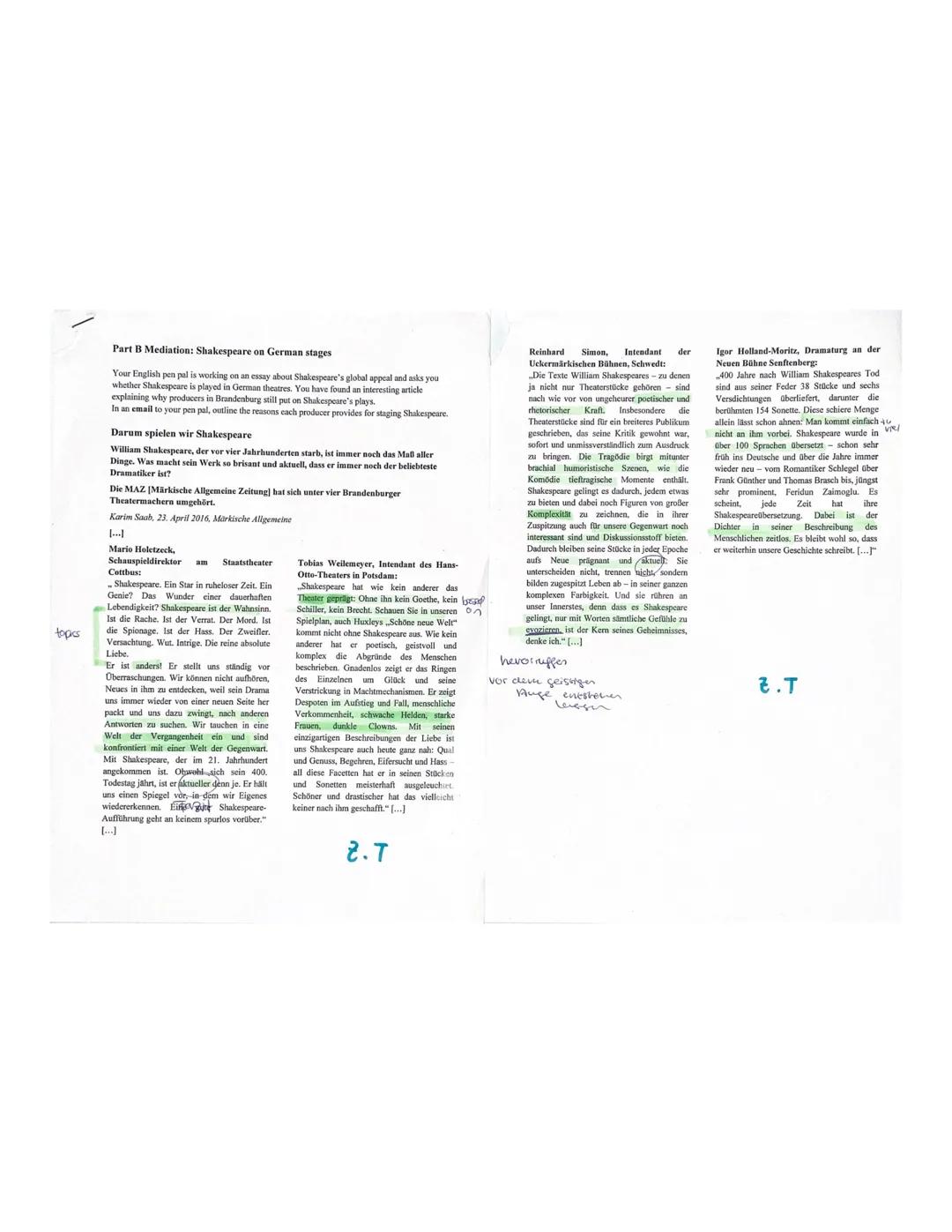 Name:
zeynep
Q1.2 E1/E2
2nd paper
2nd June, 2021
READING AND WRITING/MEDIATION
Part. Reading and writing
Text: William Shakespeare, Macbeth,