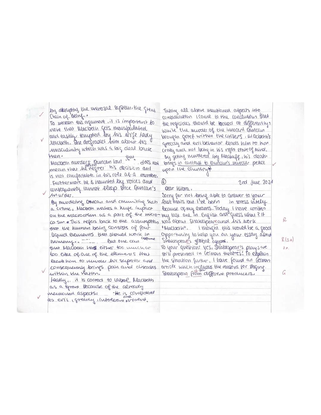 Name:
zeynep
Q1.2 E1/E2
2nd paper
2nd June, 2021
READING AND WRITING/MEDIATION
Part. Reading and writing
Text: William Shakespeare, Macbeth,