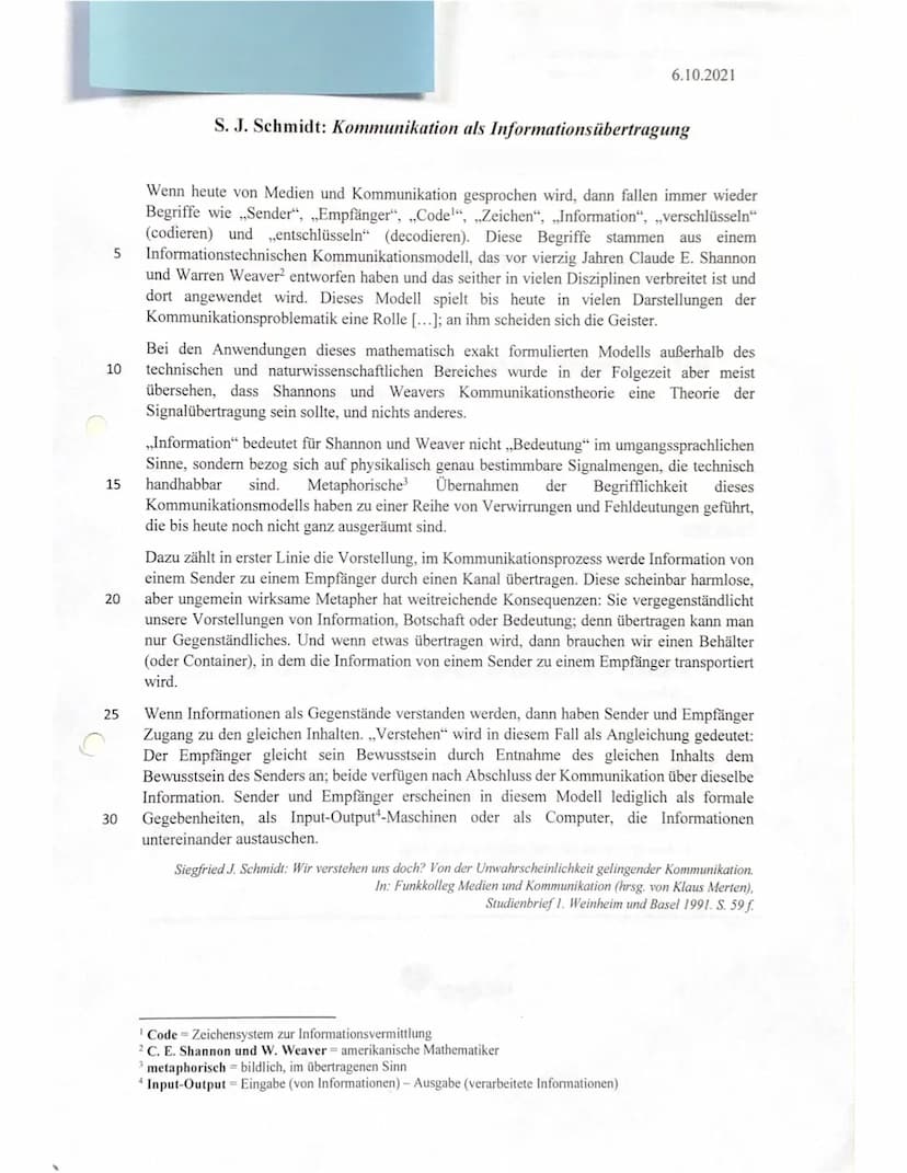 1.
Aufgaben:
3 Abschille
2.
1. Klausur im Fach Deutsch der Einführungsphase
Unterrichtsreihe:
6.10.2021
Zeichen-Nachrichten - Botschaften: K