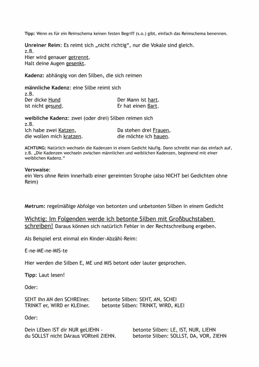 Wiederholung: Fachbegriffe zur Lyrik (TEIL I)
lyrisches Ich: das Ich in einem Gedicht
ACHTUNG: Es gibt Gedichte ohne lyrisches Ich!
Vers: Ze