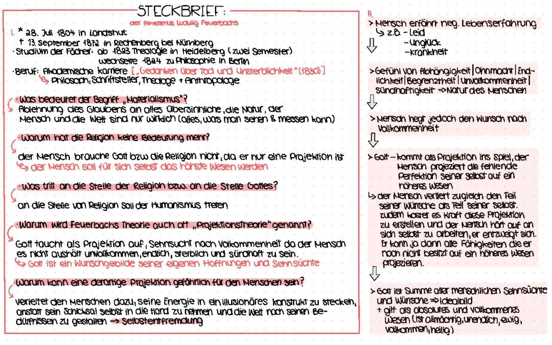 Projektionstheorie und Feuerbachs Religionskritik einfach erklärt