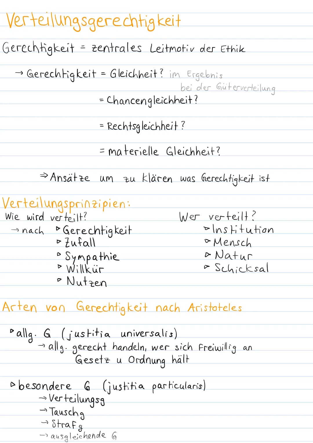 Verteilungsgerechtigkeit.
Gerechtigkeit zentrales Leitmotiv der Ethik.
Gerechtigkeit Gleichheit? im Ergebnis.
=
- Chancengleichheit?
=
= Rec
