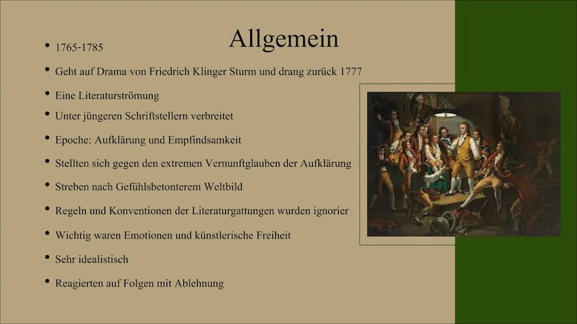 Herz
Ich
Einfachheit
Charakter
Idylle
Natur
Kraft
Selbstbestimmung
Ursprünglichkeit
Sturm und Drang
Vielfalt
Genie
Rebell
Empfindung
Begeist