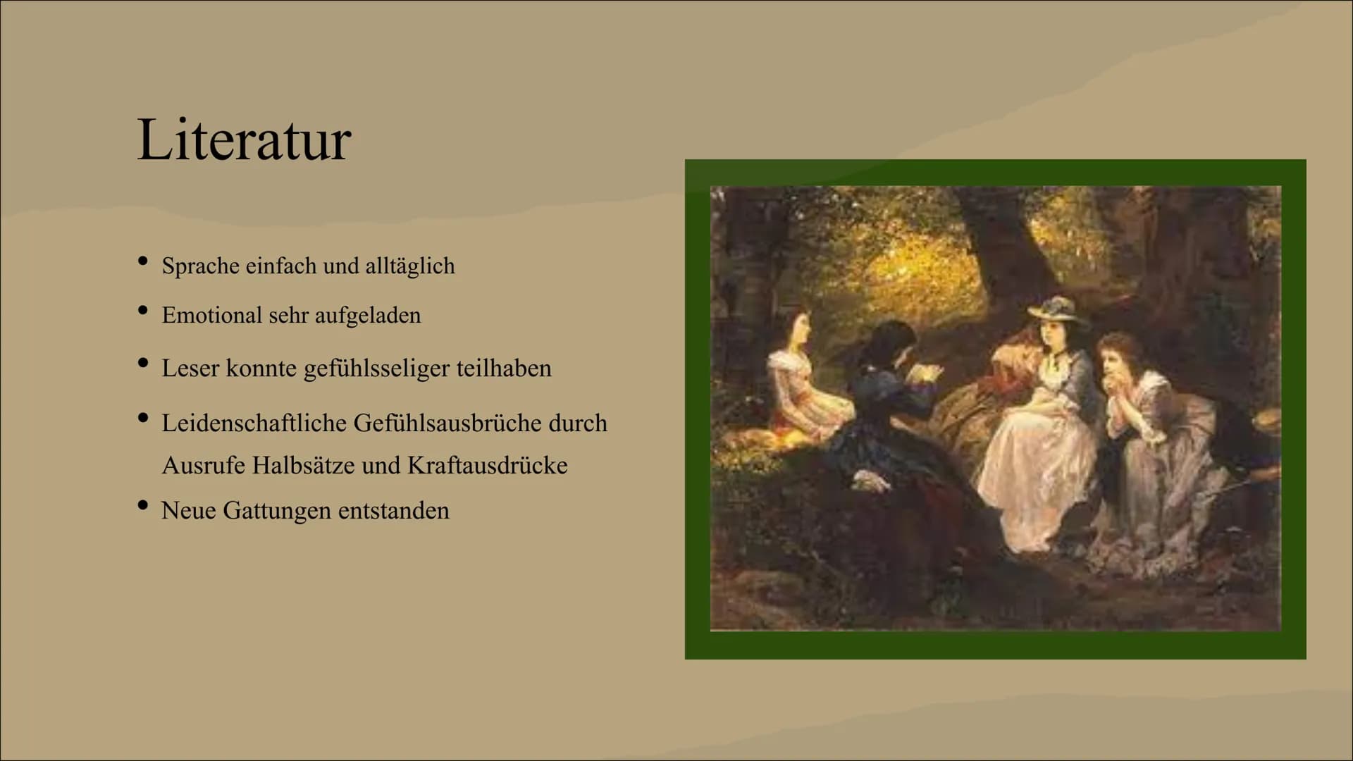 Herz
Ich
Einfachheit
Charakter
Idylle
Natur
Kraft
Selbstbestimmung
Ursprünglichkeit
Sturm und Drang
Vielfalt
Genie
Rebell
Empfindung
Begeist