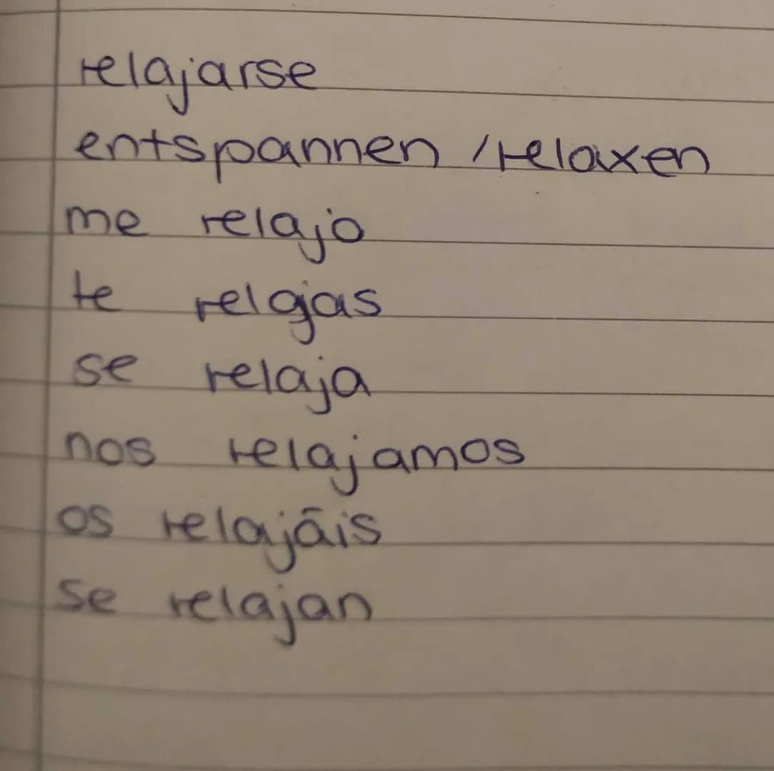 me
te
se
nos
Os
&
SsR.
acostarse
acuesto
acuestas
acuesta
acostamos
accstáis
acuestan
(o- ue)
Ausnahme duschen
me
te
se
nos
Cs
ducharse
se
a