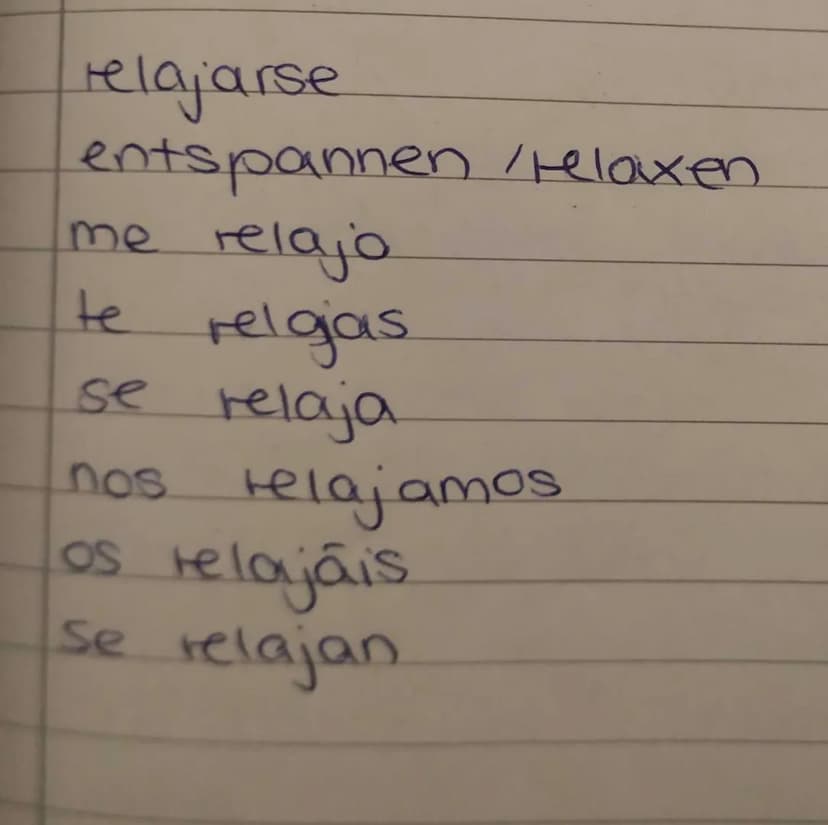me
te
se
nos
Os
&
SsR.
acostarse
acuesto
acuestas
acuesta
acostamos
accstáis
acuestan
(o- ue)
Ausnahme duschen
me
te
se
nos
Cs
ducharse
se
a