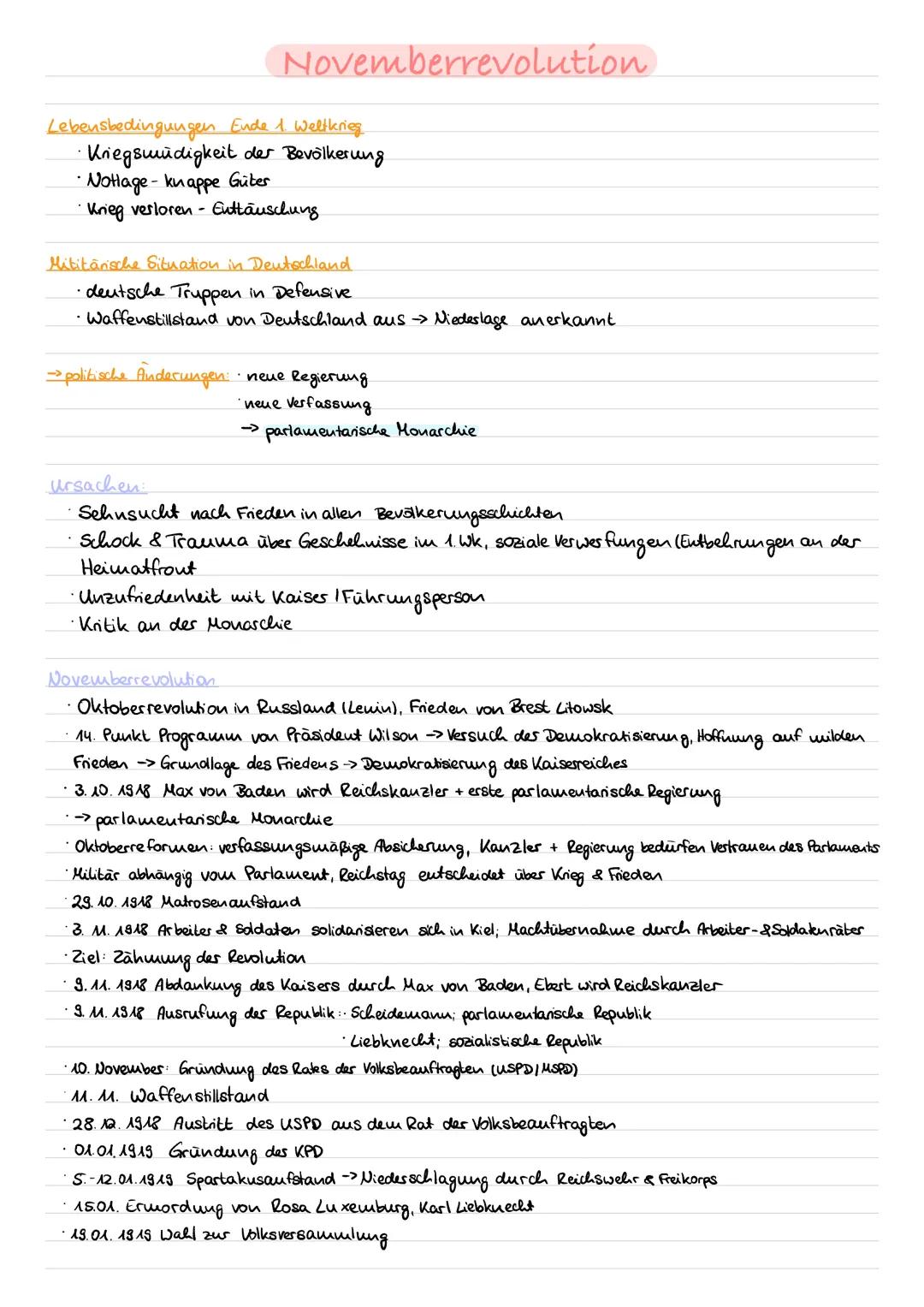 # Novemberrevolution

Lebensbedingungen Ende 1 Weltkrieg
*   Kriegsmüdigkeit der Bevölkerung
*   Notlage-knappe Güter
*   Krieg verloren - E