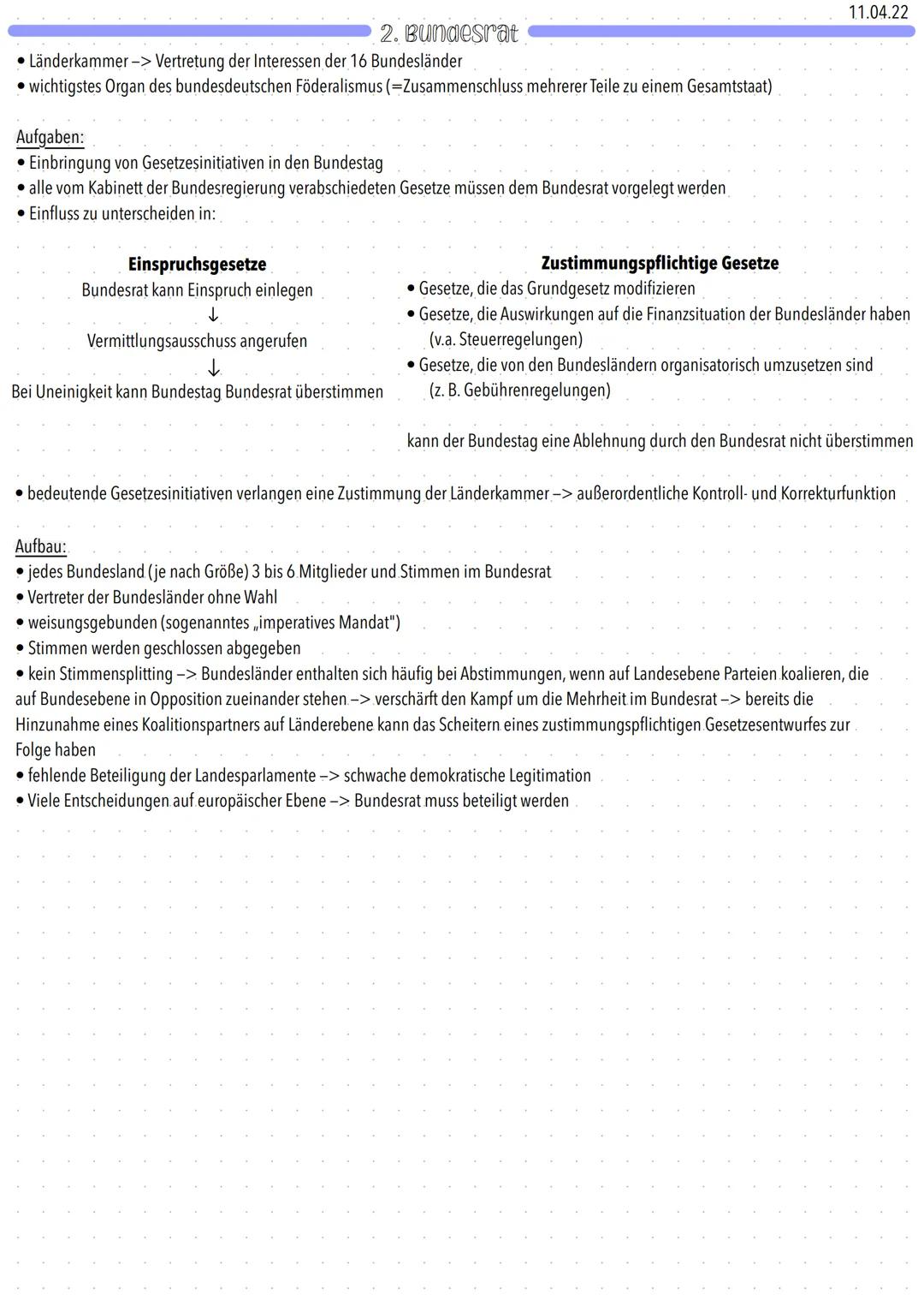 Aufgaben:
• Gesetzgebung
Wahl des Bundeskanzlers und wichtiger Staatsoberhaupte
wichtige Kontrollfunktion gegenüber der Bundesregierung
Fest