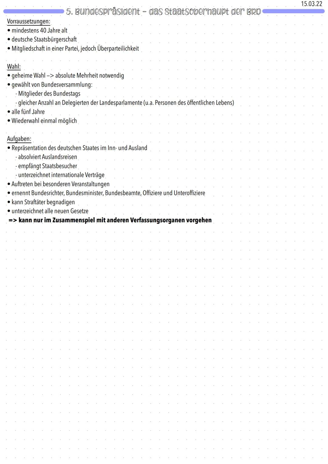 Aufgaben:
• Gesetzgebung
Wahl des Bundeskanzlers und wichtiger Staatsoberhaupte
wichtige Kontrollfunktion gegenüber der Bundesregierung
Fest