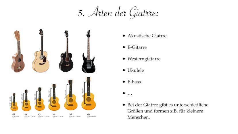 Ich hab mich dafür entschieden die Gitarre zu Präsentieren, weil ich selber schon seit ca.4 Jahren
Gitarre spiele und es mir sehr Spaß macht