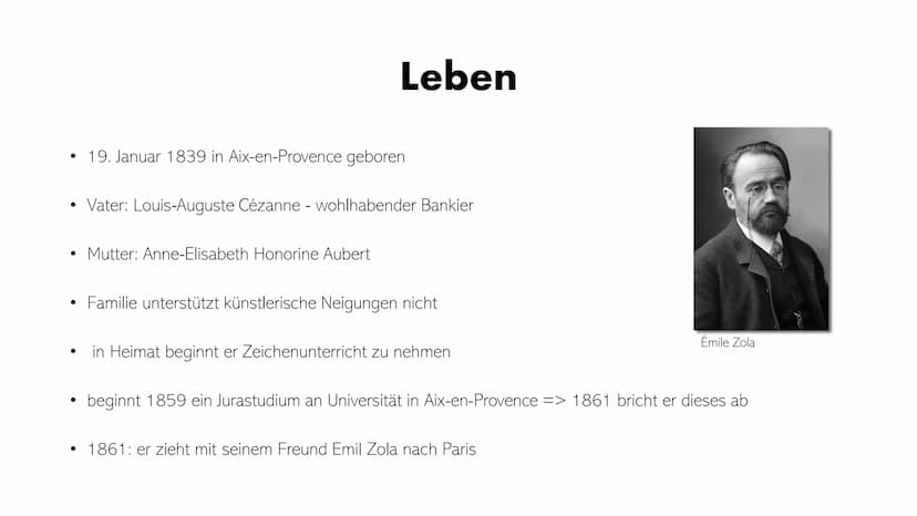 Paul Cézanne
Ein Vater der Moderne"
11 Gliederung
●
●
●
●
Allgemeine Informationen
Cézannes Leben
Gesamtwerk
Werkvorstellung
Bedeutung und E