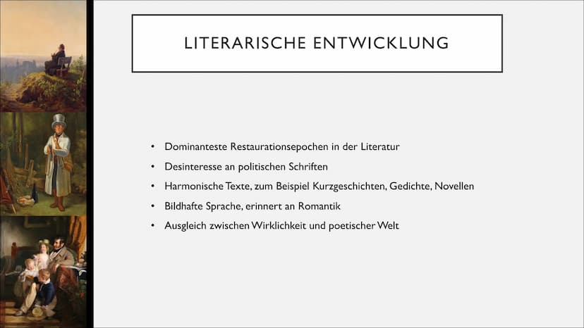 BIEDERMEIER
Fach:Deutsch
Kurslehrerin: Frau Fürst
Von Karla und Leticia
18.04.23 ●
●
●
●
●
GLIEDERUNG
Begriff
Literaturepoche im Überblick
P