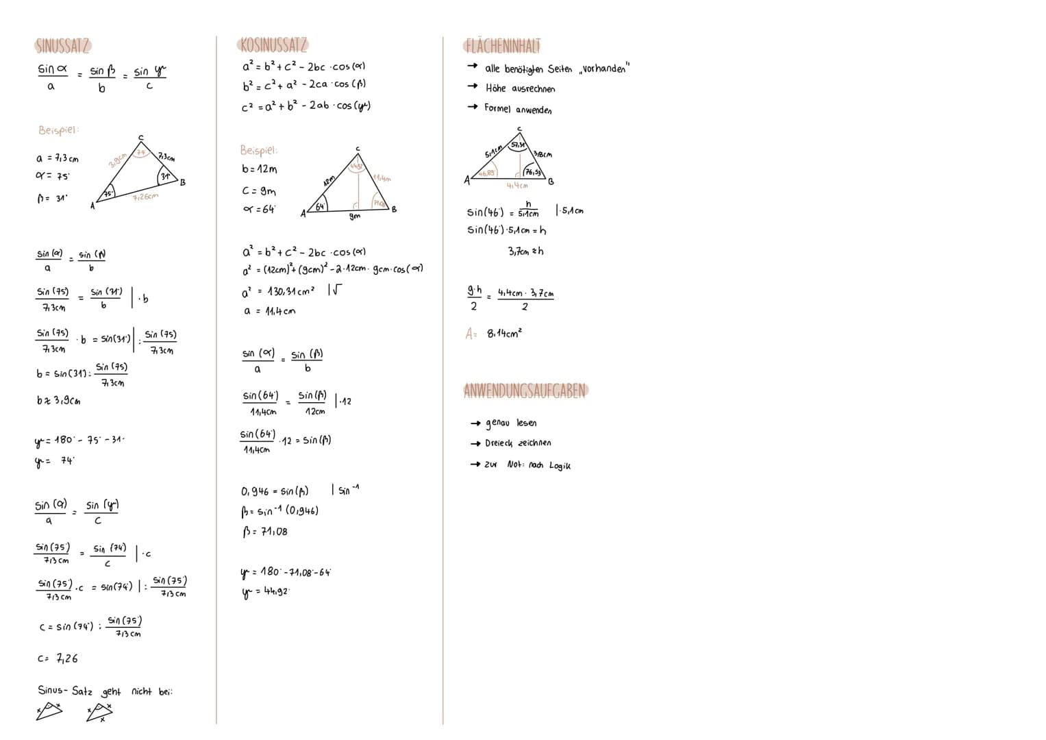 -mathearbeit
SATZ DES PYTHAGORAS
liegt in einem Dreieck ein rechter Winkel vor, dann:
→ a² + b² = c²
→ Kathete ²+ Kathete ² = Hypotenuse²
SE