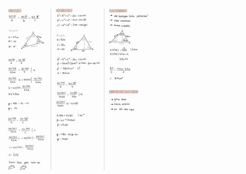 -mathearbeit
SATZ DES PYTHAGORAS
liegt in einem Dreieck ein rechter Winkel vor, dann:
→ a² + b² = c²
→ Kathete ²+ Kathete ² = Hypotenuse²
SE