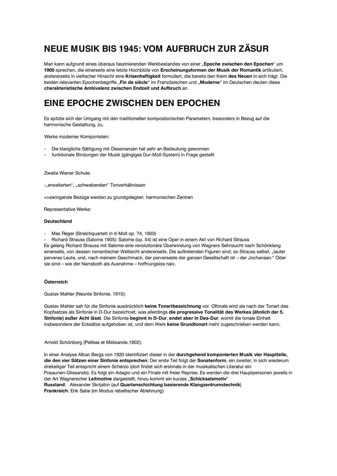 NEUE MUSIK BIS 1945: VOM AUFBRUCH ZUR ZÄSUR
Man kann aufgrund eines überaus faszinierenden Werkbestandes von einer „Epoche zwischen den Epoc