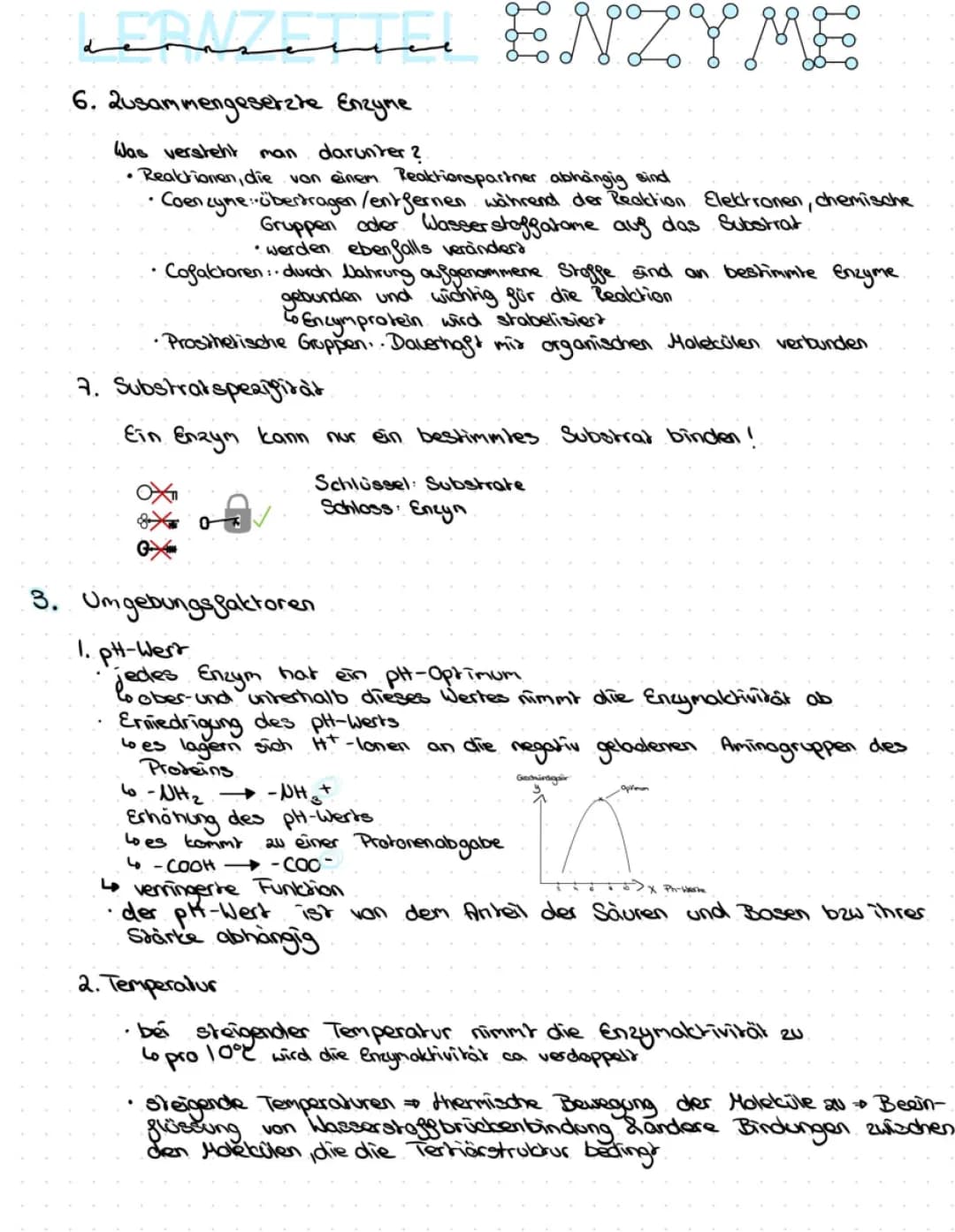 Lernzettel Klausur Enzyme 