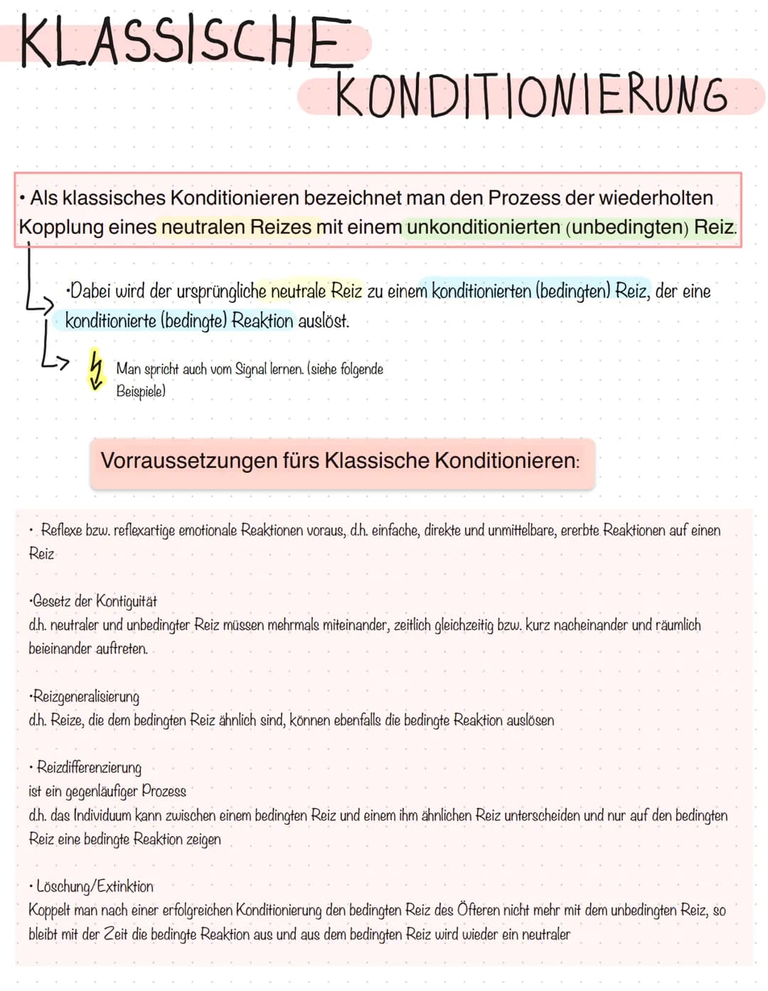 KLASSISCHE
KONDITIONIERUNG
• Als klassisches Konditionieren bezeichnet man den Prozess der wiederholten
Kopplung eines neutralen Reizes mit 