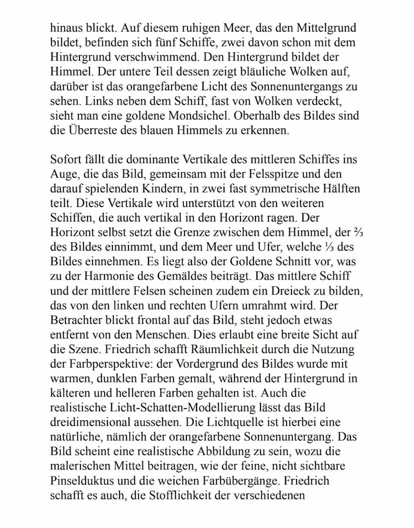 Caspar David Friedrich im Vergleich mit Paul Cézanne
Nur 45 Jahre liegen zwischen den beiden vorliegenden
Werken, ,,Die Lebensstufen“ von Ca