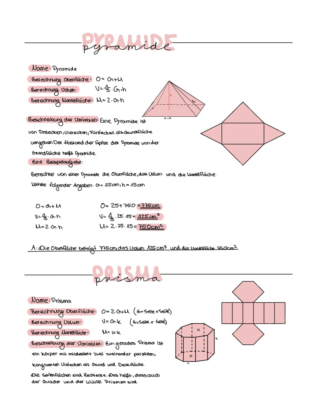 -mathe lernzettel
Würfel.
Steckbrief der verschiedenen körper.
Name : Würfel
Berechnung Oberfläche: O=6·a²
Berechnung Volum:
v=a²(aaa)
Mante