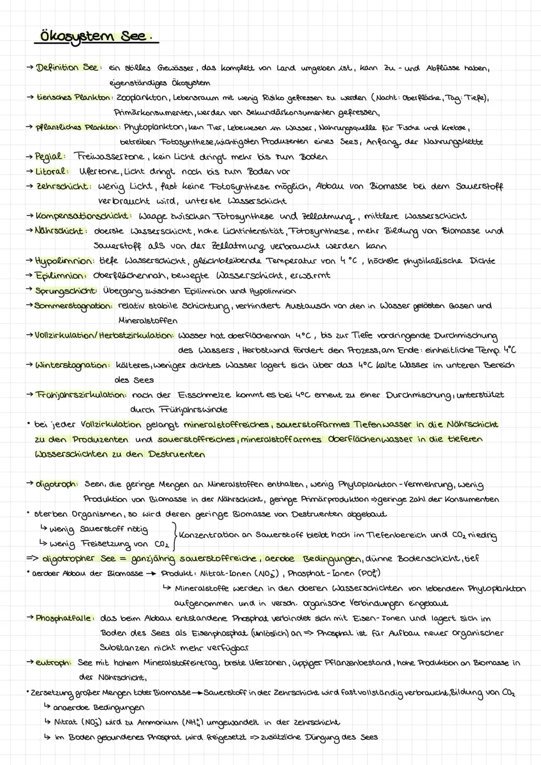 Themen Stoffkreisläufe, Energiefluss, Trophiestufen
.
.
Biologieklausur Nr.4
Stoffaufbau-Fotosynthese
Okosystem See
Stoffkreislaufe
→ Ökosys