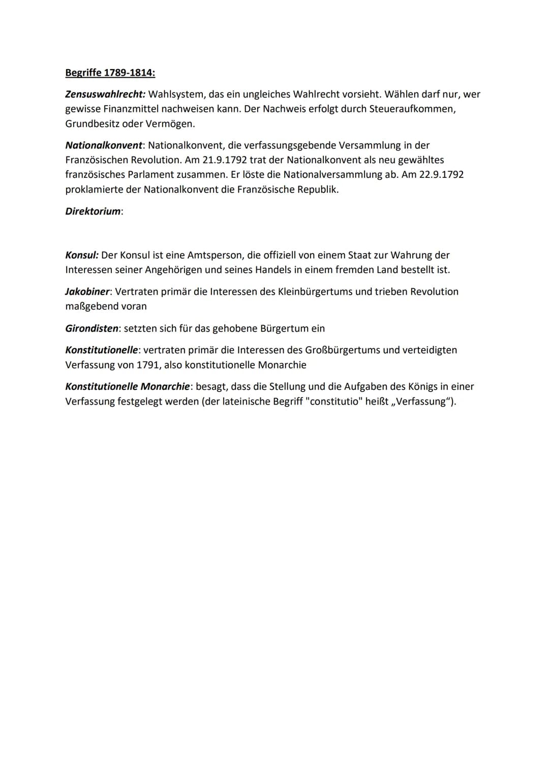 -Geschichte Lernzettel Abitur 2023-
Französische Revolution 1789 - 1799
Ursachen der Französischen Revolution:
Hungersnot; -> steigende Lebe