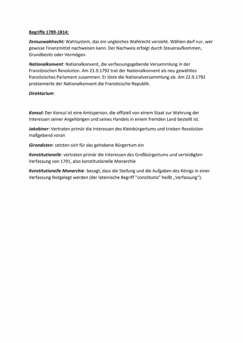 -Geschichte Lernzettel Abitur 2023-
Französische Revolution 1789 - 1799
Ursachen der Französischen Revolution:
Hungersnot; -> steigende Lebe