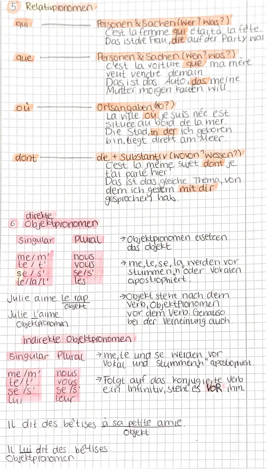 7
Französisch
Themen
1. Passé composé
2 Anpassung unregelmaßiger Adjektive
3. Fragebegleiter, quel!
4 Tellungsartikel
5. Relativpronomen
6. 