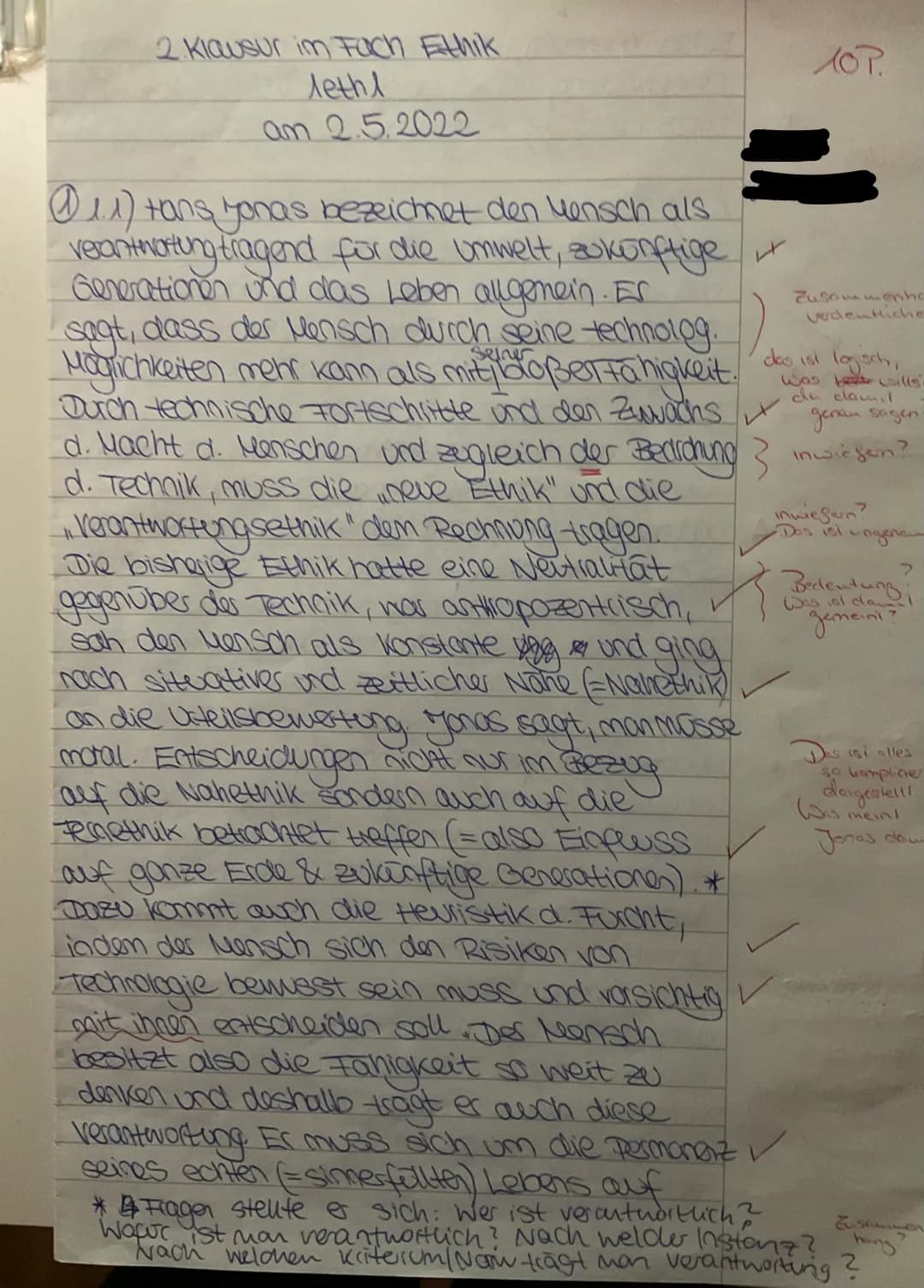 Datum:02.05.2022
Themenbereiche:
1.
Angewandte Ethik (Verantwortungsethik nach Hans Jonas)
Freiheit und Determination: Motive und Gründe men