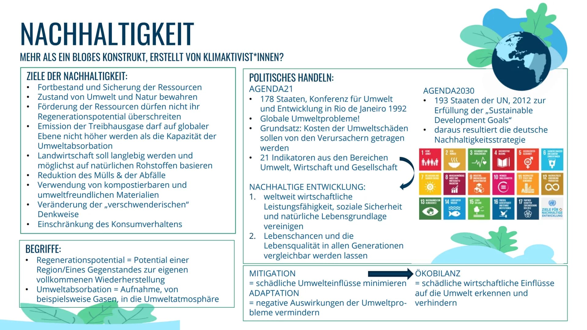Elisabeth Sorger & Klara Fritzsche, Jahrgangsstufe 12 2021/22
NACHHALTIGKEIT
MEHR ALS EIN BLOBES KONSTRUKT, ERSTELLT VON KLIMAKTIVIST*INNEN?