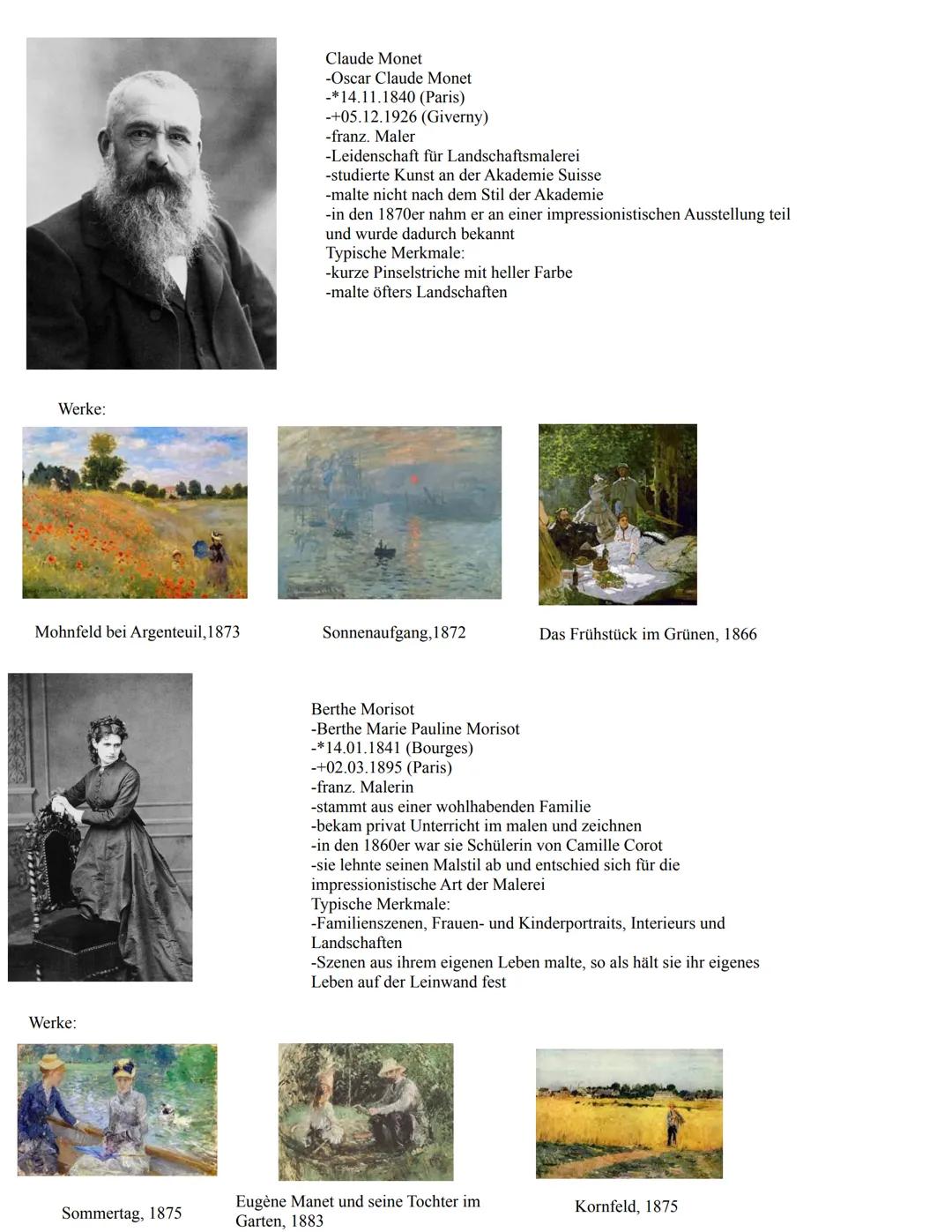 Definition:
-Der Begriff ,,Impressionismus" stammt vom lat. Wort impressio (,,Eindruck")
-In der Kunst ist eine Stilrichtung gemeint, in der