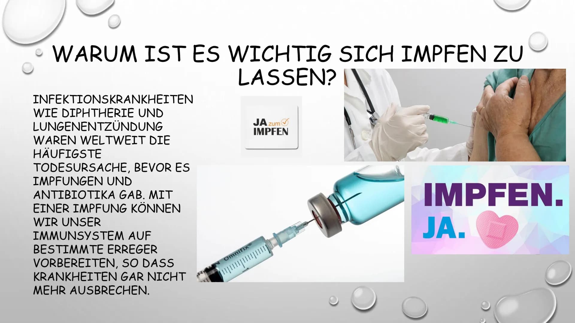 
<p>Was bedeutet Impfen?<br />
Eine Impfung, auch Schutzimpfung oder Vakzination (ursprünglich die Infektion mit Kuhpockenmaterial; von Late