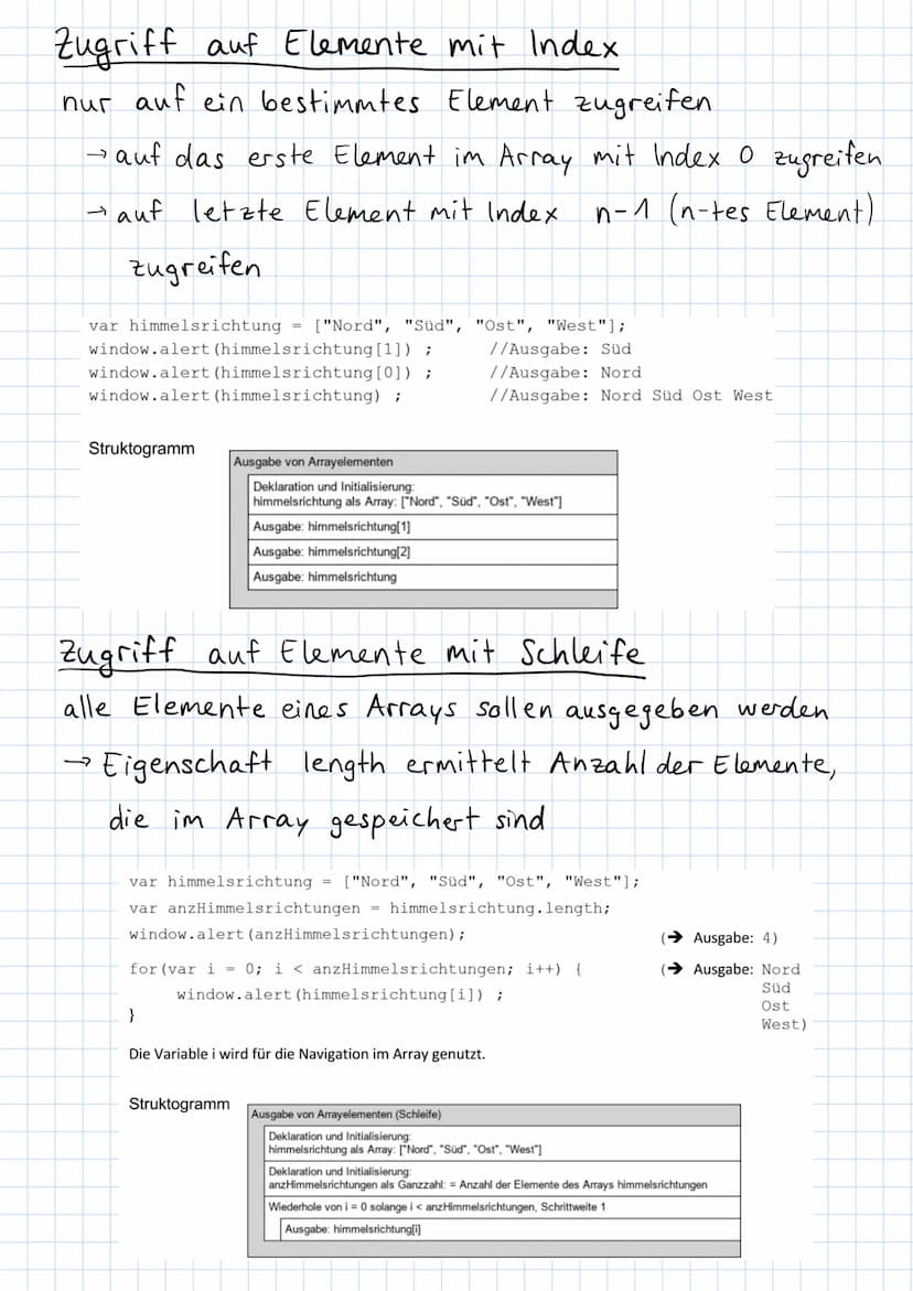 Datenstruktur
enst
Objekt zur Speicherung + Organisation von Daten
→ Daten in best. Art u Weise angeordnet + verknüpft
• Zugriff auf Daten u