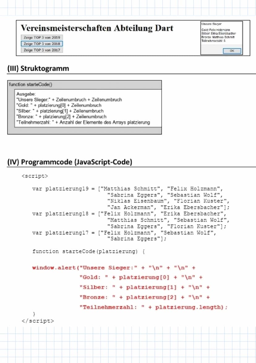 Datenstruktur
enst
Objekt zur Speicherung + Organisation von Daten
→ Daten in best. Art u Weise angeordnet + verknüpft
• Zugriff auf Daten u