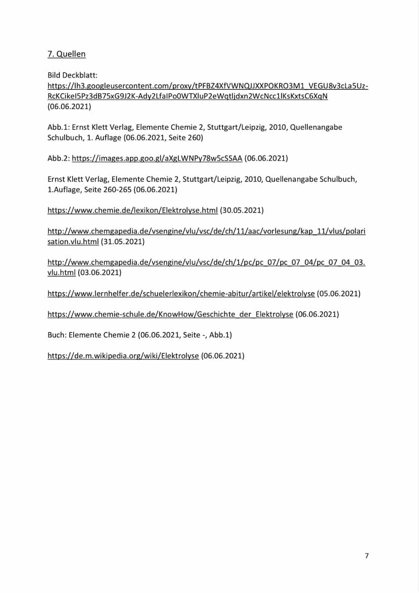 Elektrolysen
Ausarbeitung zum Thema: Elektrolysen
00.0, 15.0, 0.0%. Obrov
OO Inhaltsverzeichnis
1. Definition und Allgemeines
2. Geschichte
