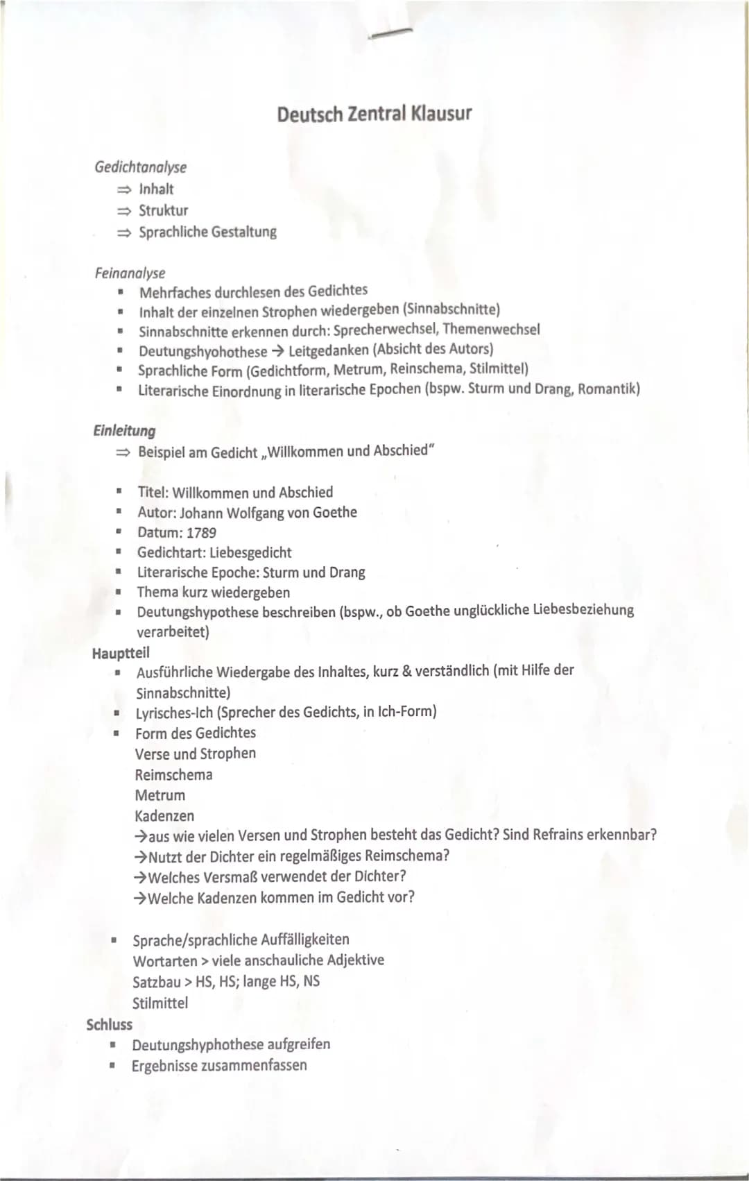 Lyrik/ Gedichtanalyse