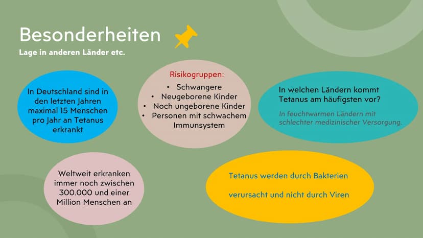 Tetanus
Wundstarrkampf
Präsentation von Lamia ●
●
Gliederung
Erreger, Art des Erregers
Bakterien Arten
Übertragungswege/Ansteckung
•
• Wirku
