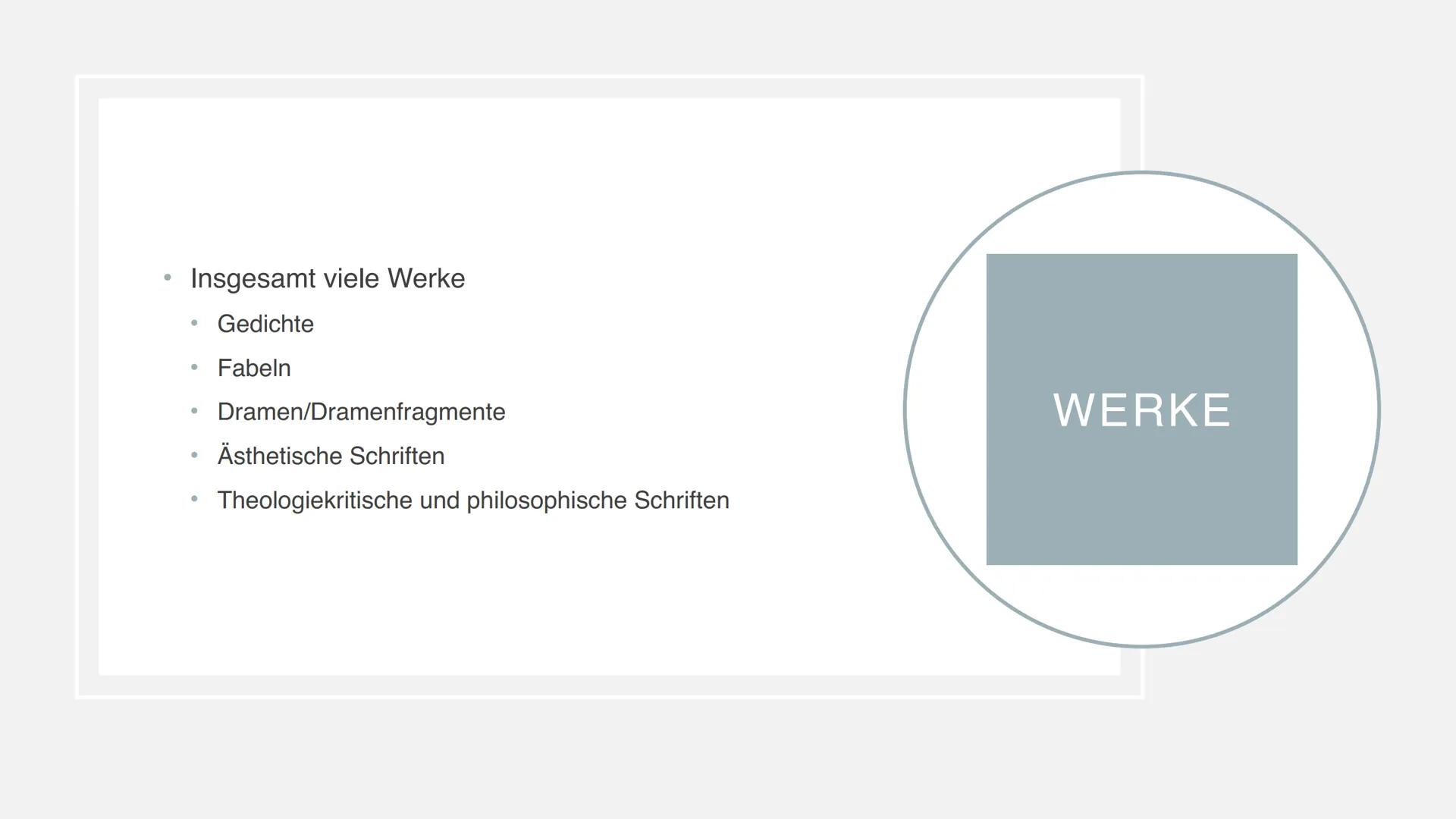 GOTTHOLD EPHRAIM LESSING INHALTSVERZEICHNIS
Biographie Gotthold Ephraim Lessing
Wirken
Werke
Erziehung des Menschengeschlechts nach
Lessing
