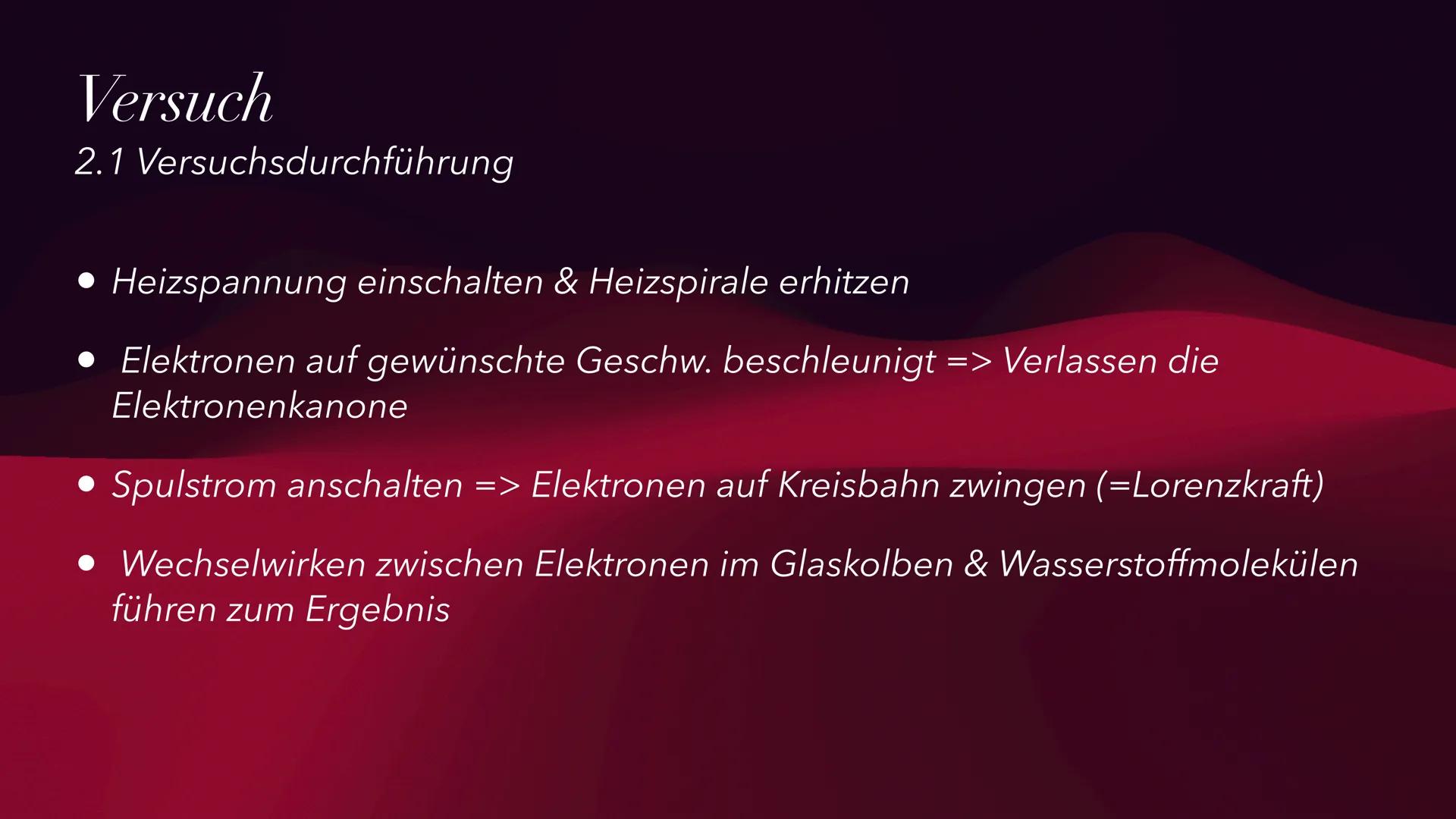 Das Fadenstrahlrohr
Versuchsaufbau zum Bestimmen der spezifischen Ladung eines
Elektrons
Thomas Jahn & Samantha-Serafine Wagner Gliederung
1